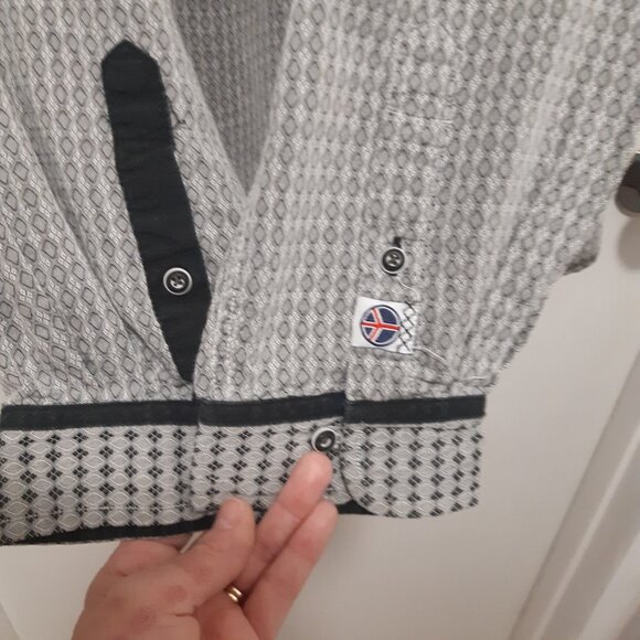 John Lennon Collection Retro Long Sleeve Button-Up Dress Shirt size Mens Large - Picture 9 of 13